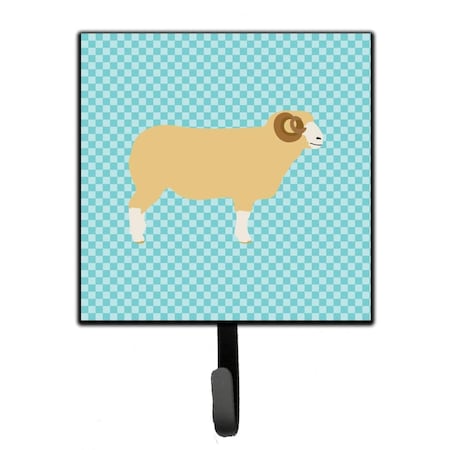 Carolines Treasures Horned Dorset Sheep Blue Check Leash or Key Holder BB8154SH4